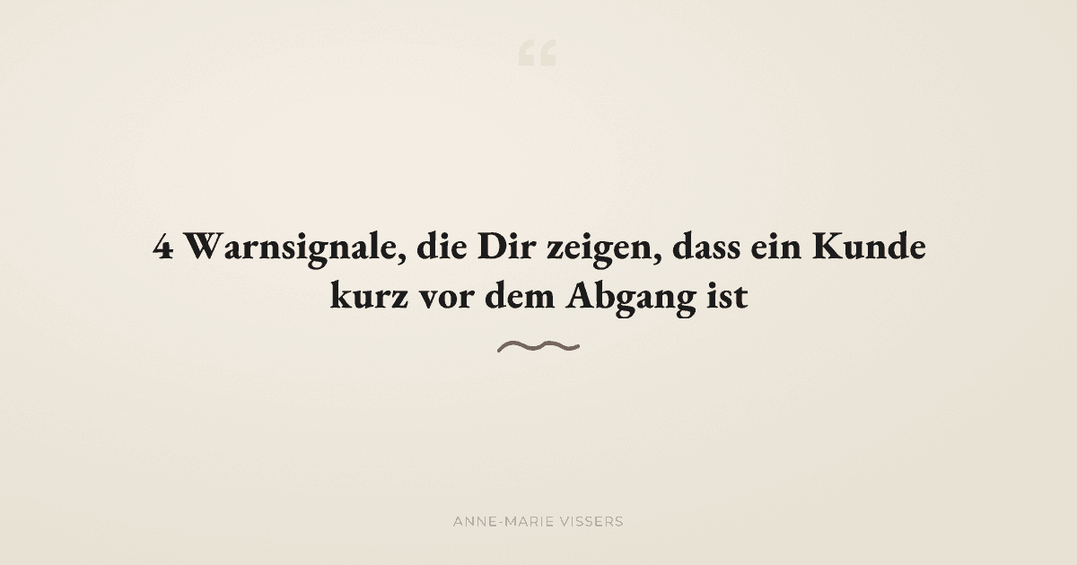 Woran erkennst Du, dass ein Großhandelskunde abwandert?