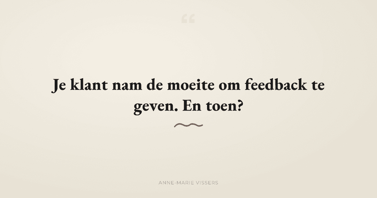 Waarom reageert geen enkel bedrijf op klantfeedback?