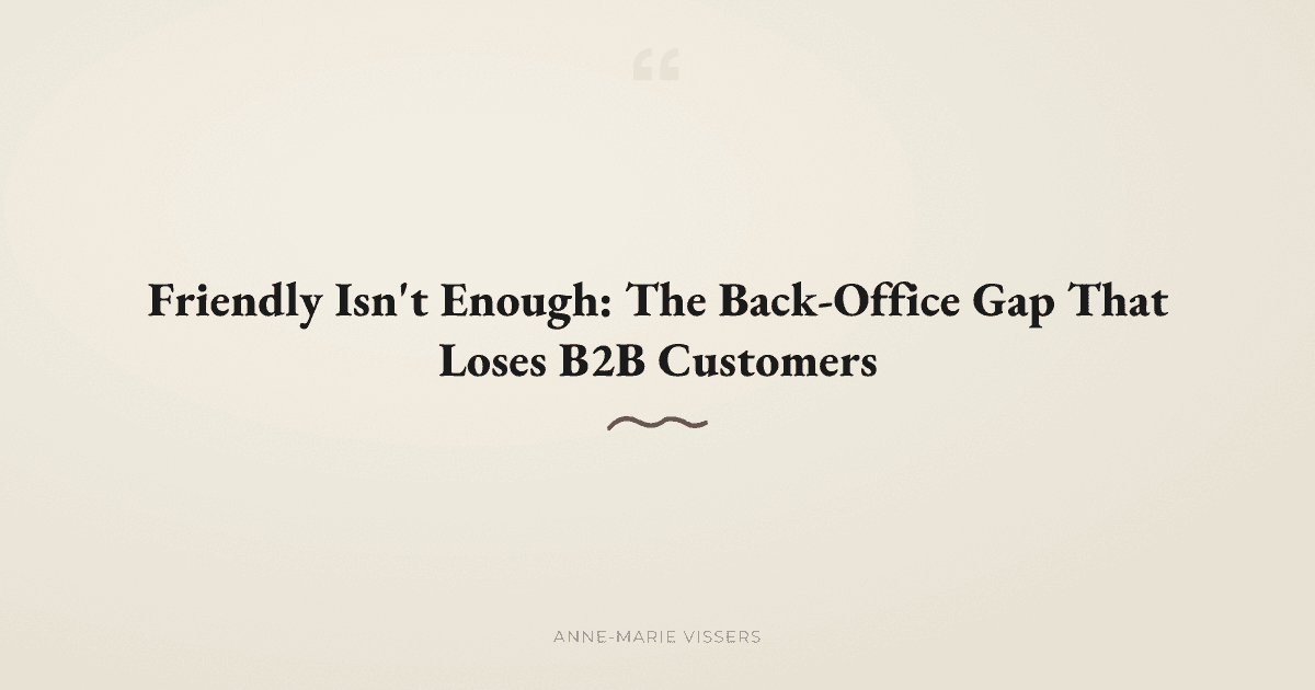 Why Being Friendly Is Not Enough to Keep B2B Customers
