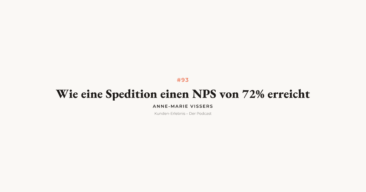 NPS 72%: Wie eine Spedition Kunden begeistert